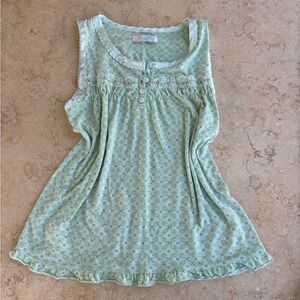 baby doll green and white y2k top